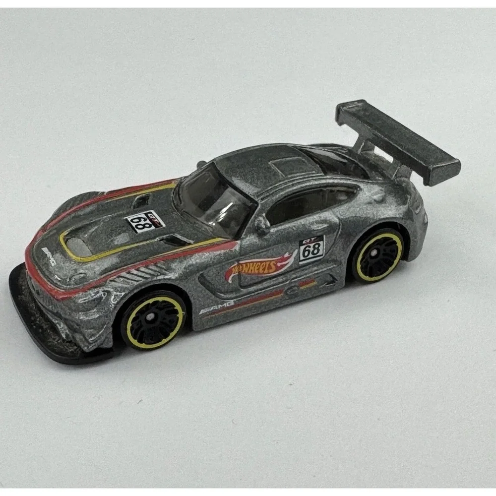 Hot Wheels 16 Mercedes-AMG GT3 ZAMAC Silver #68 Legends of Speed FJV46 Diecast